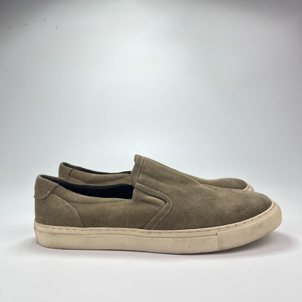 The Rail Gray Taupe Leather Slip On Casual Shoes 58665 Men's Size 11 M
